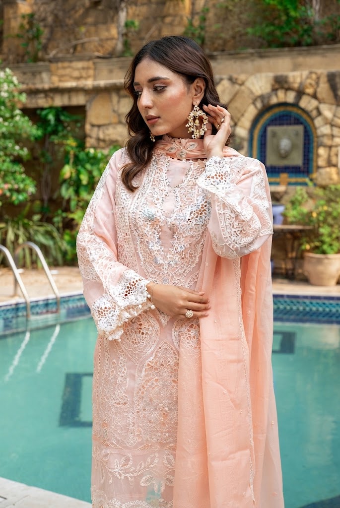 Embroidered Organza 3-Piece Suit