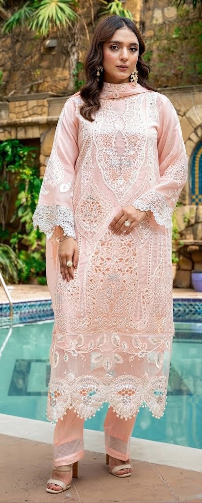 Embroidered Organza 3-Piece Suit