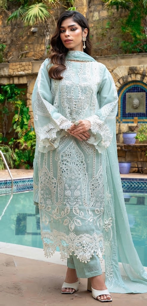 Embroidered Organza 3-Piece Suit