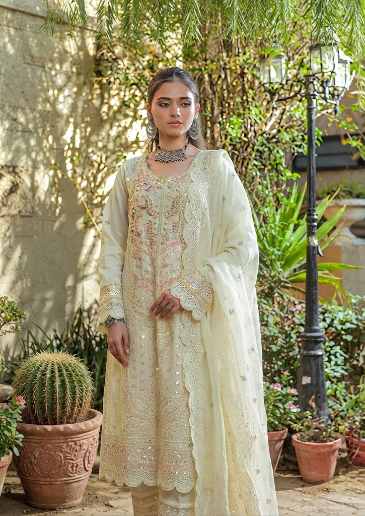 Royal Embroidered Chiffon Long Frock Ensemble