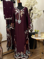 Mahveen kaftan Maroon