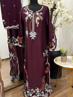 Mahveen kaftan Maroon