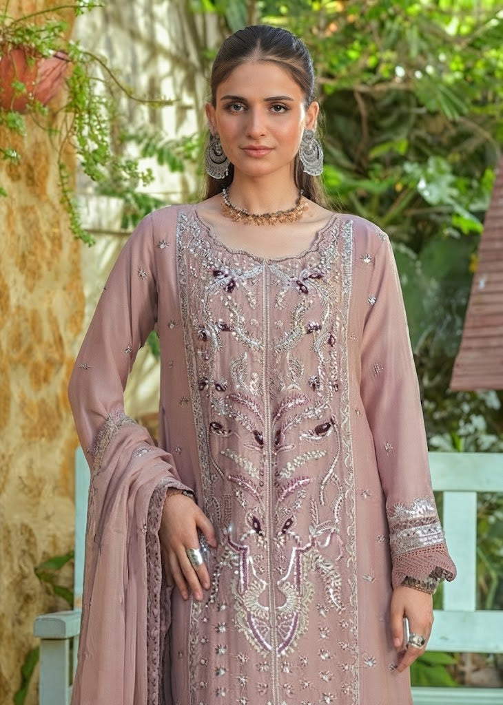 Royal Embroidered Chiffon Long Frock Ensemble