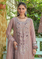 Royal Embroidered Chiffon Long Frock Ensemble