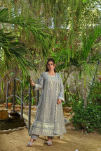 Grey Chiffon long frock